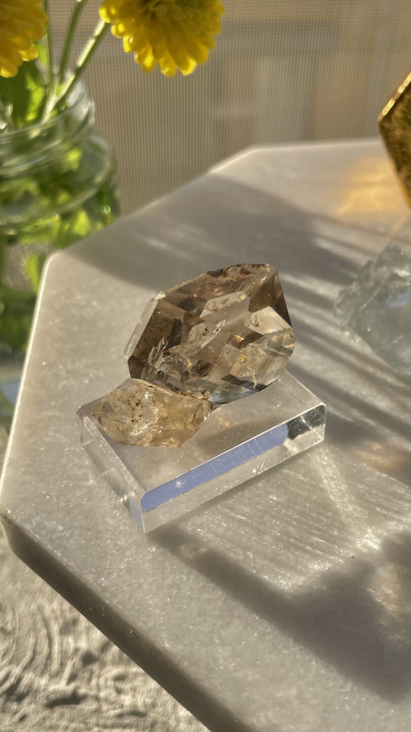 ハーキマーダイヤモンド 中国 ダイアモンドクォーツ スモーキークォーツ 水晶