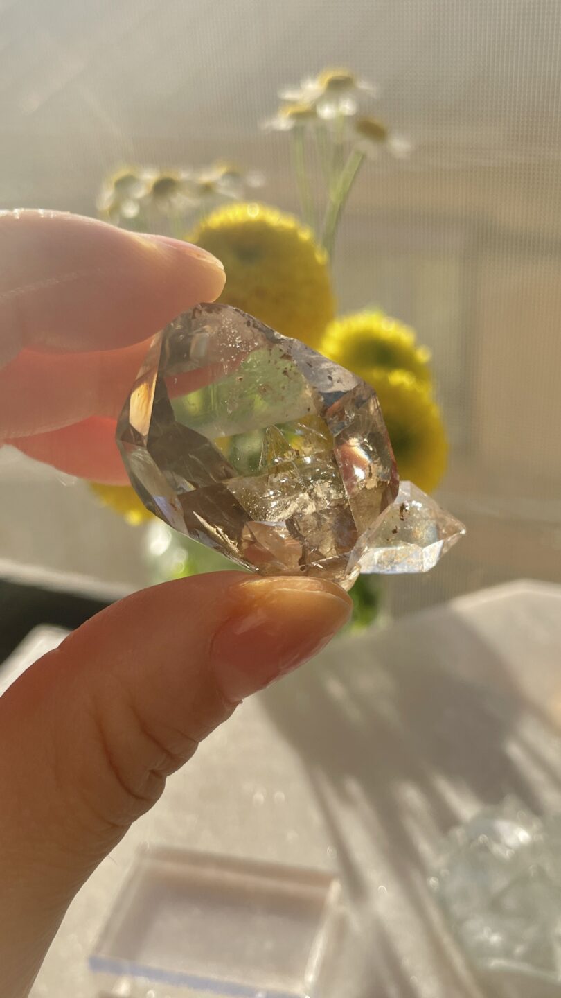 ハーキマーダイヤモンド 中国 ダイアモンドクォーツ スモーキークォーツ 水晶