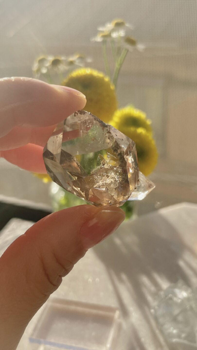 ハーキマーダイヤモンド 中国 ダイアモンドクォーツ スモーキークォーツ 水晶