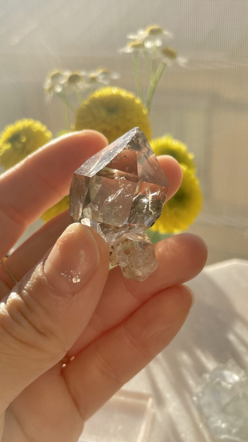 ハーキマーダイヤモンド 中国 ダイアモンドクォーツ スモーキークォーツ 水晶