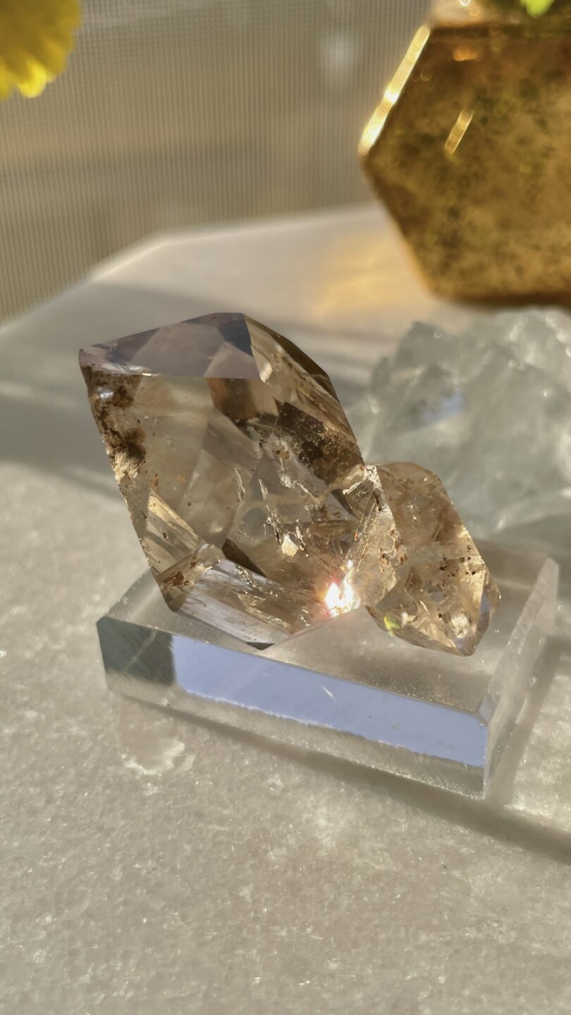 ハーキマーダイヤモンド 中国 ダイアモンドクォーツ スモーキークォーツ 水晶