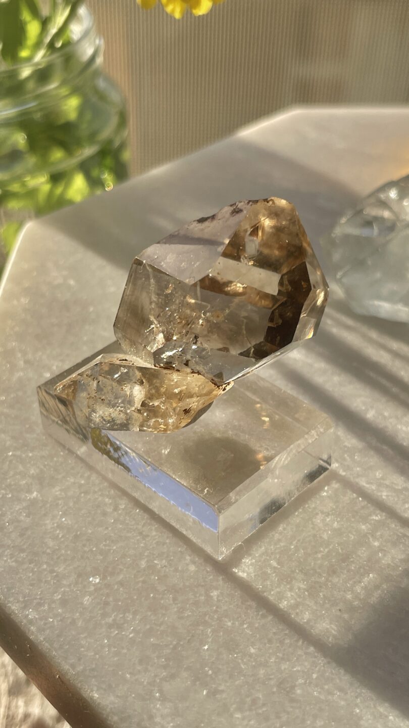 ハーキマーダイヤモンド 中国 ダイアモンドクォーツ スモーキークォーツ 水晶