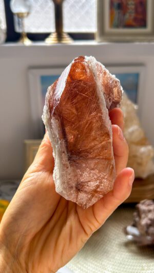 ご成約品・超超超希少❣️愛の成就♡ レッドルチルIn ヒマラヤ シルバー水晶の塊 Sacred red gem of the new earth