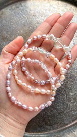 淡水パール　アメジスト　水晶　ブレスレット