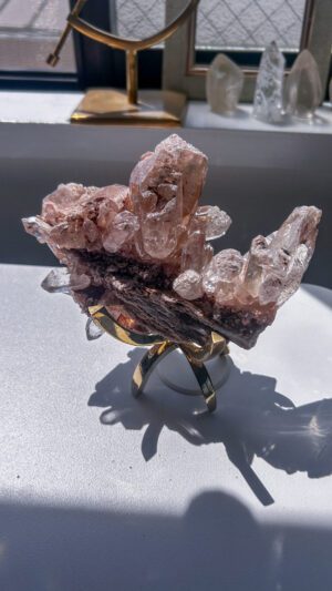 ヒマラヤ水晶　マニカラン　天然石　ピンク　パワーストーン　天然石　レッドルチル　ブリハスパティ　ピンクマニカラン