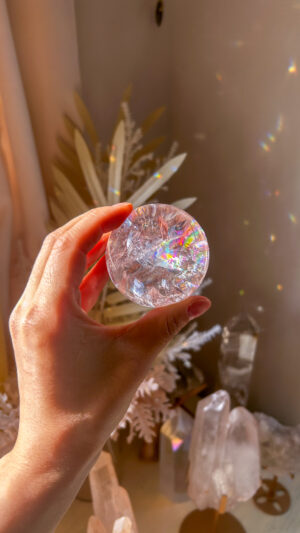 愛の開花 マダガスカルの最高品質 ピンク ヘマタイト クォーツ 🌈 スフィア You are loved 淡ピンク57mm