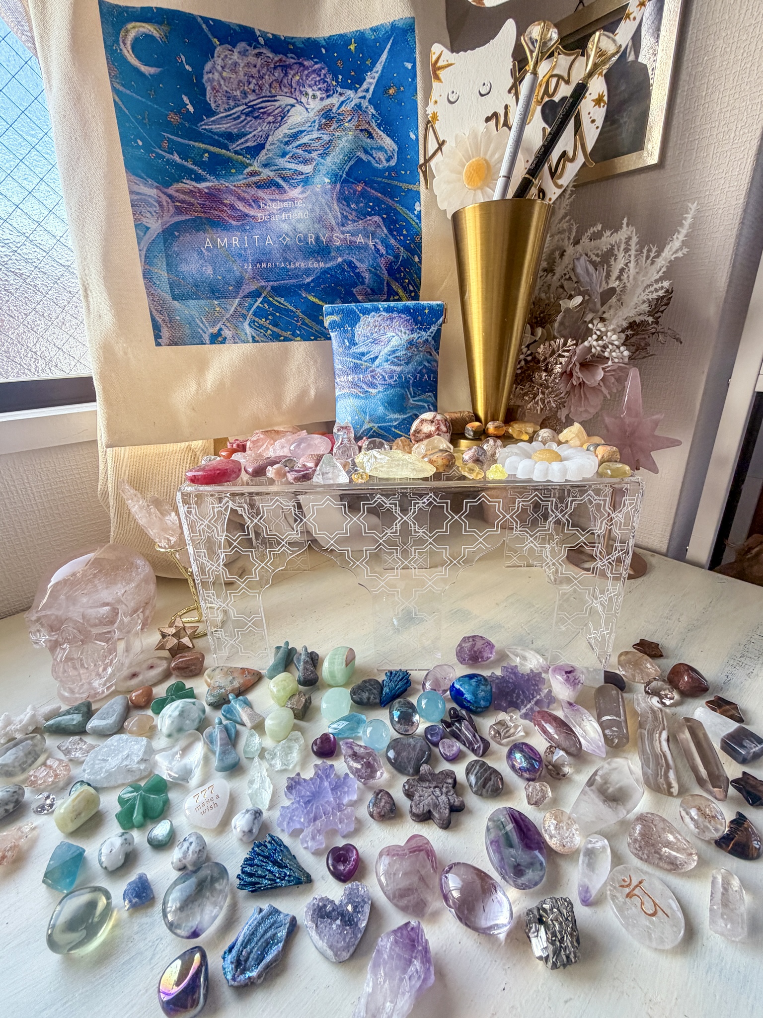 在庫限り・Amrita✧Crystal限定💎わくわくラッキーセット⭐️当店のリピーター様のみ✳️オリジナルバッグ・ポーチ・魔法のペン・ラッキーパームストーン1個のセット - 画像 (3)