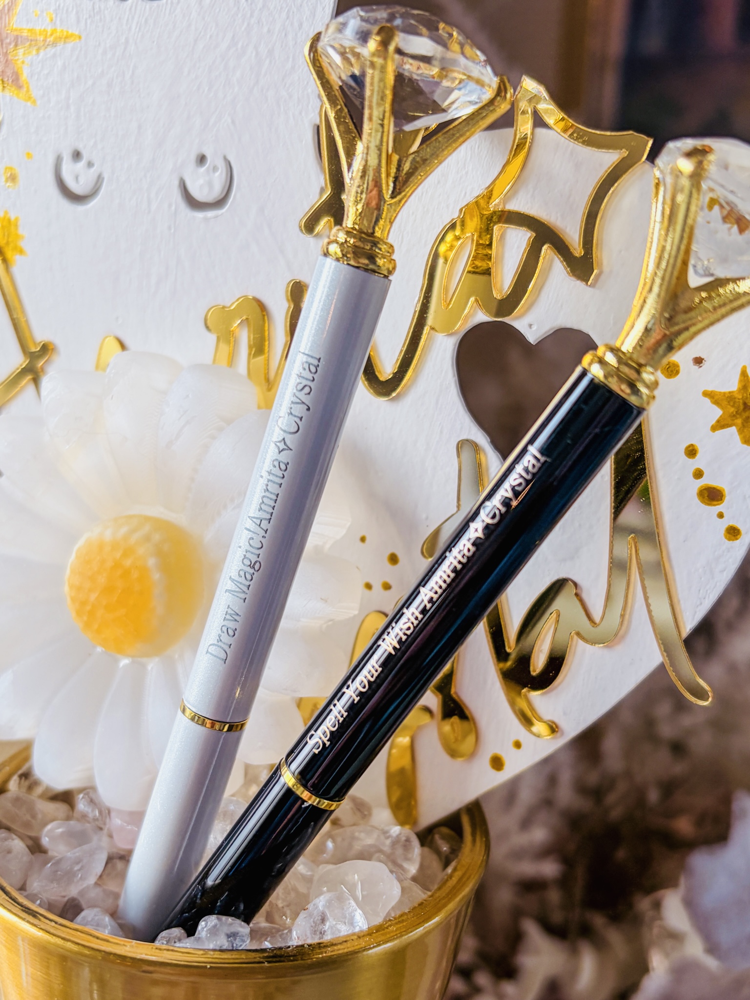 在庫限り・Amrita✧Crystal限定💎わくわくラッキーセット⭐️当店のリピーター様のみ✳️オリジナルバッグ・ポーチ・魔法のペン・ラッキーパームストーン1個のセット - 画像 (7)