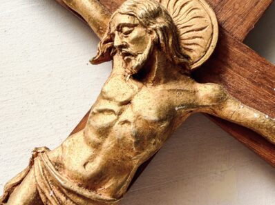 アンティーク ヴィンテージ ロザリオ 天使 真鍮 置物 Antique Vintage Brass　 19世紀末〜20世紀初頭 France Antique 美しく繊細なイエス・キリストの十字架 Cross Antique French　十字架
