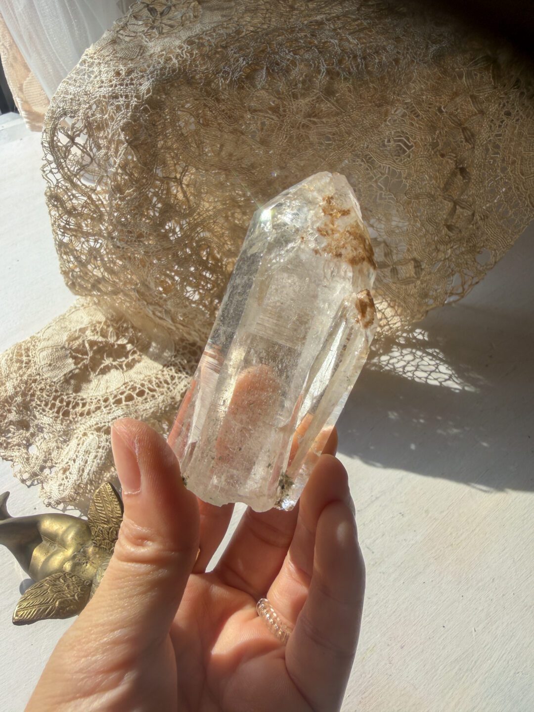 氷のような透明感 ヒマラヤ水晶 マニハール 太めのポイント（母岩
