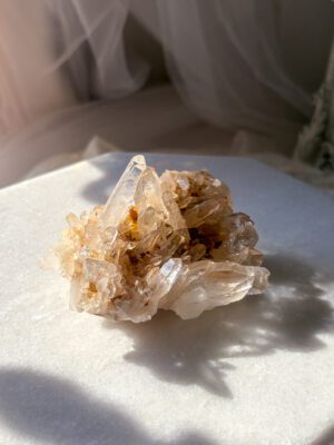 ヒマラヤ水晶 マニカラン水晶 インド買い付け 鉱物 マニカラン クラスター 原石 真鍮スタンド 水晶 パワーストーン 開運 風水
