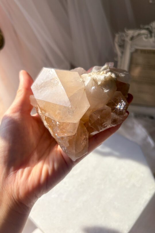 ヒマラヤ水晶 マニカラン水晶 インド買い付け 鉱物 ピンク マニカラン クラスター 原石 真鍮スタンド 水晶 パワーストーン 開運 風水