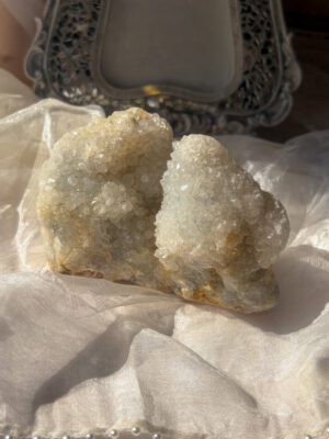 鉱物 天然石 水晶 カルセドニー スピリットクォーツ 妖精の石 もこもこ 水晶 天然石 ドゥルージー