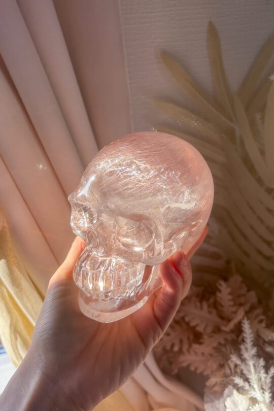 スカル ピンクルチル 水晶　ラビットヘアルチルAIONIA✧Crystal｜天然石・鉱物標本・アンティーク・ヴィンテージ・ジュエリー